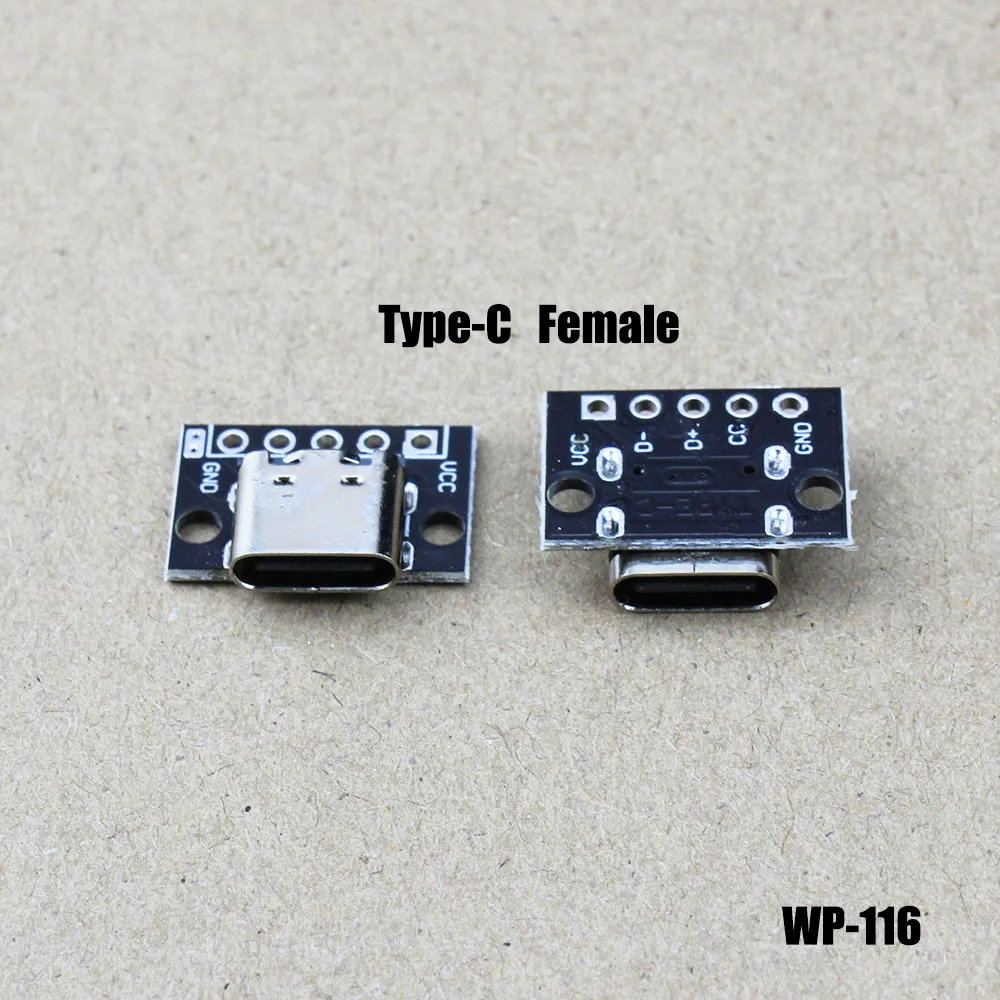 

1PCS USB 3.1 Type C Female Double-sided Positive Negative Plug-in Test Board With PCB Board Type-c Connector Data Charging Port