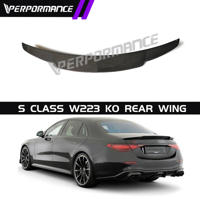 

Сухое заднее крыло из углеродного волокна для W223 2021y 2022y, стильный задний спойлер в стиле OK для автомобиля, отличное качество, задняя часть с ...