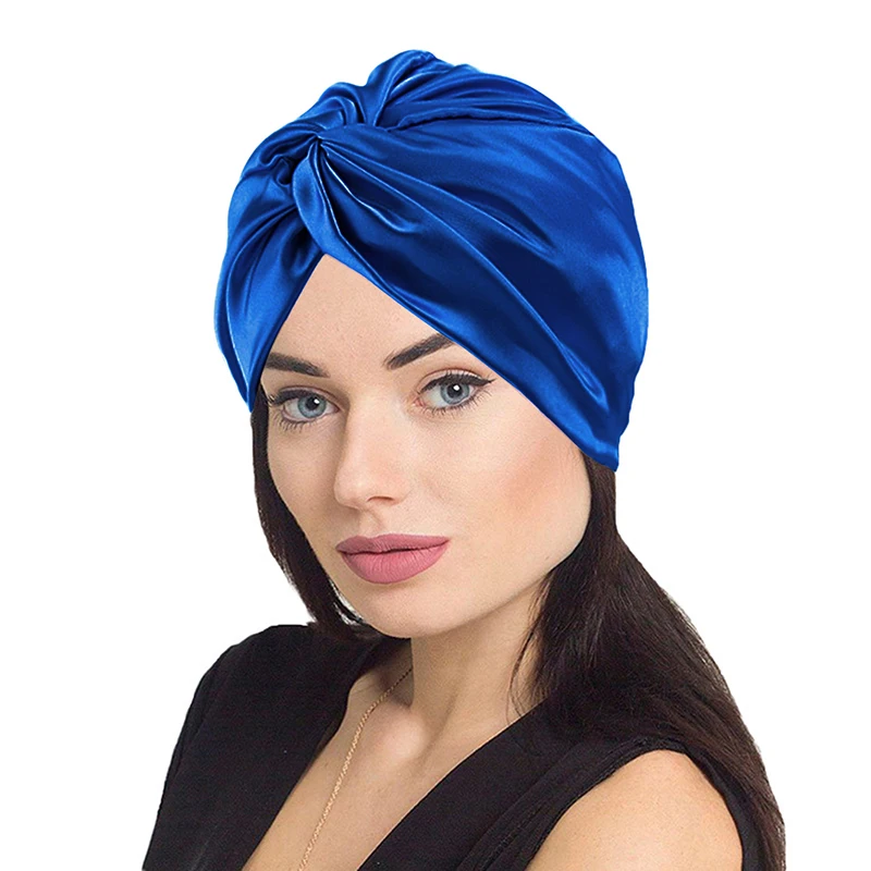 

Sleeping Cap Night Silk Sleeping Bonnet Cover For Women With Elastic Ribbon For Hair Care Long Hair Hat