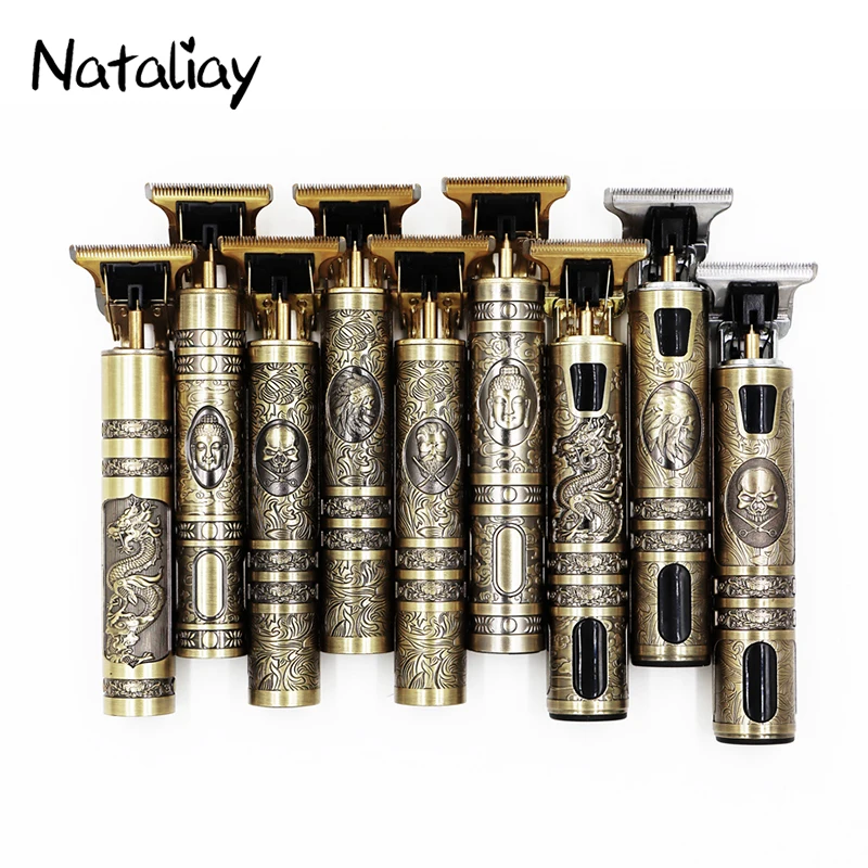 

Electric Cordless Clipper T9 0mm Vintage Hair Cutting Machine Professional USB Charge Barber Hair Trimmer for Men Beard