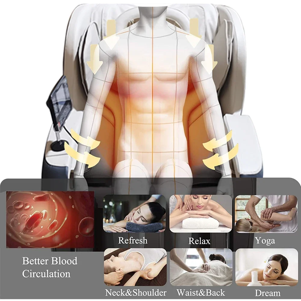 Кресло массажное Полноразмерное с нулевой гравитацией для шиацу