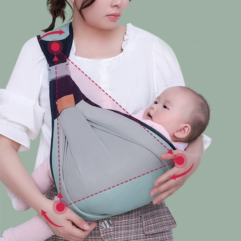 Baby Travel Carrier Wrap Sling Hassle-Free Infant Sling Newborn Baby Breastfeeding Wrap Carrier Weight Bear up to 44LBS
