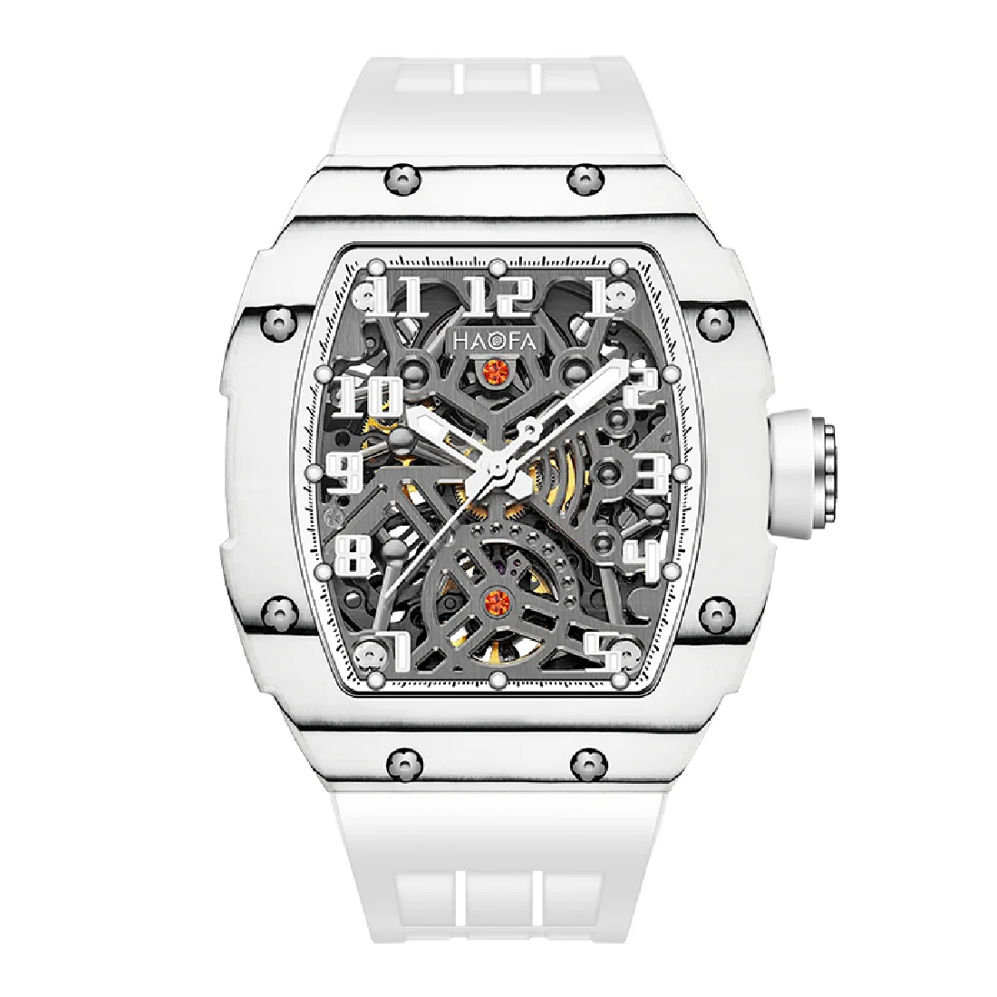 

Haofa Automatic Watch For Men Sapphire Luminous Self Wind Mechanical Watches Man Skeleton Waterproof Clock Carbon Fiber Luxury