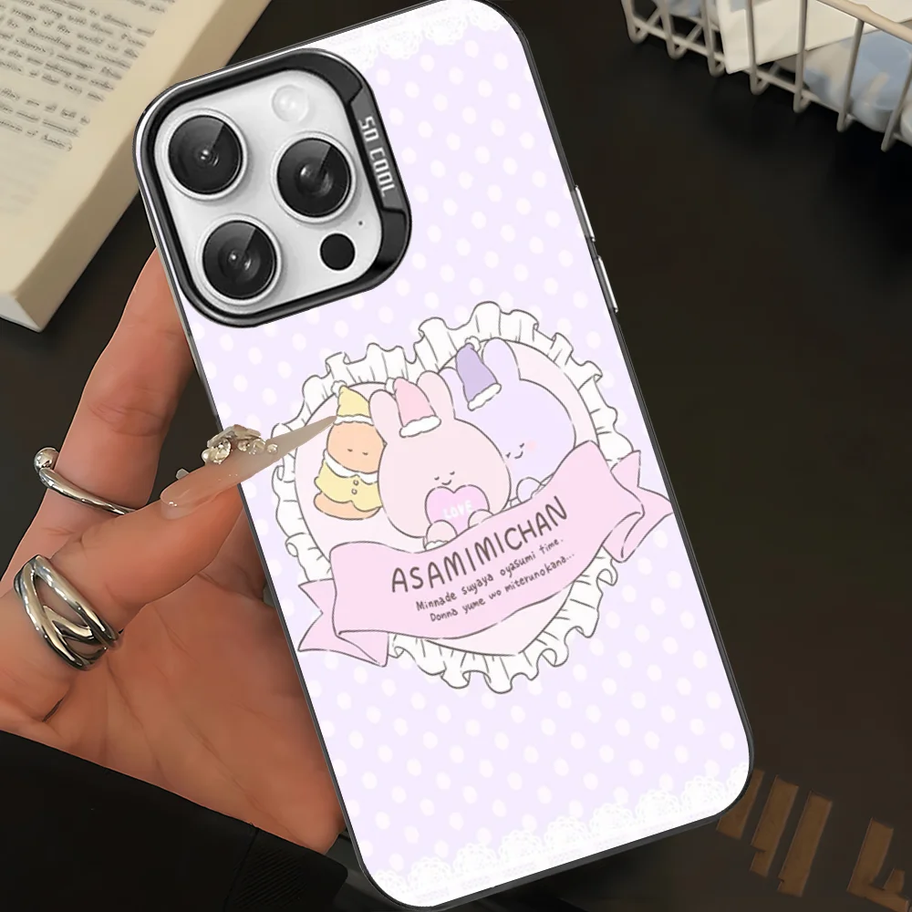 Чехол для телефона с милым кроликом Cartoon A-Asamimichan IPhone 16 15 14 13 12 11 Pro Max X XR XSMAX 8 7 Plus