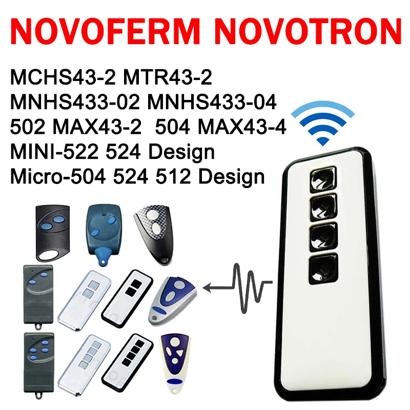NOVOFERM 502 MAX43-2 504 MAX43-4 MINI-NOVOTRON 524 522 512 MTR43-2 Устройство для открывания гаражных ворот