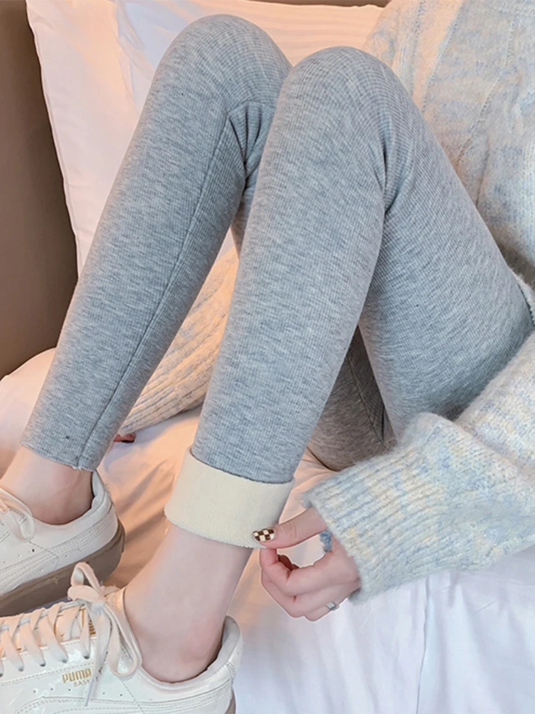 

Autumn Winter Thermal Cotton Leggings Women Solid High Waist Elasticity Legging Female Thick Warm Comfortable Slimming Tights