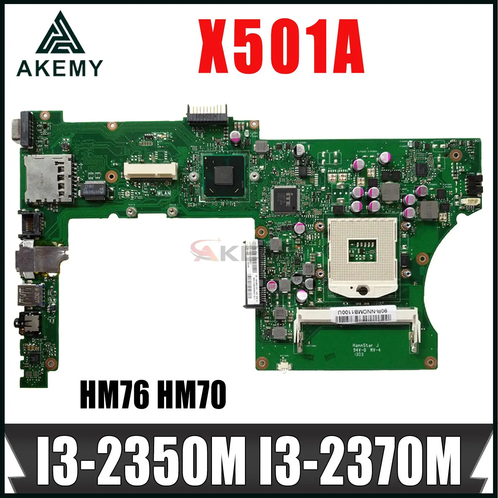 

X401A Motherboard For ASUS X301A X401A X501A F401A SLJ8E HM76 Support I3 I5 I3-2350M I3-2370M CPU DDR3 100% Test OK