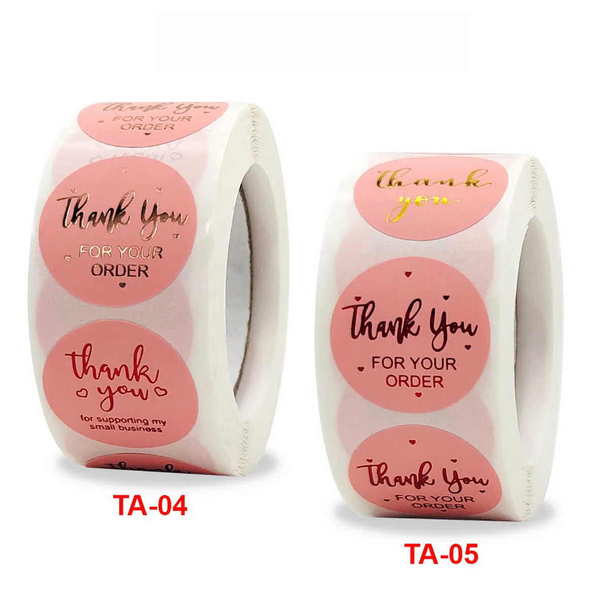 

500Pcs 1Inch Rose/Red/Gold Letter Pink Stickers Thankfulness For Customer Gift Envelop Sealing Label Card Present Package