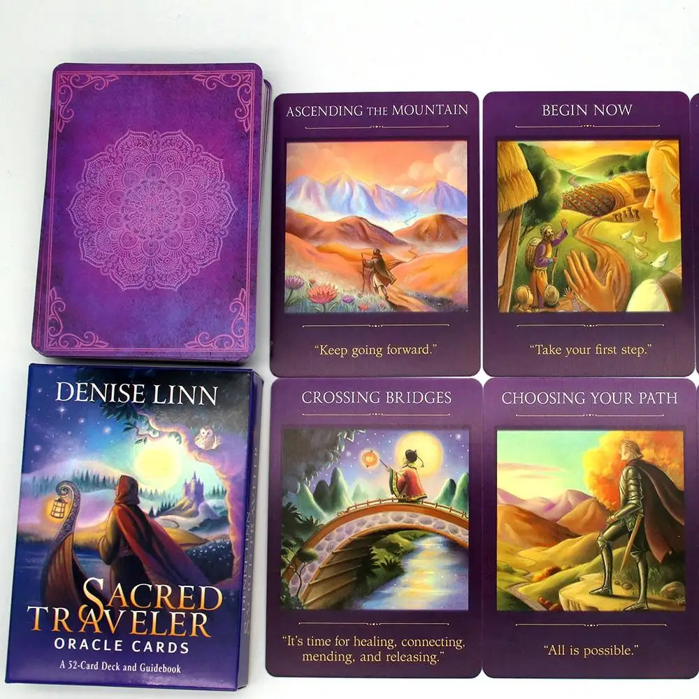 Колода 52-карточек Super Sacred Traveler Oracle 10 3*6 см и руководство английская забавная