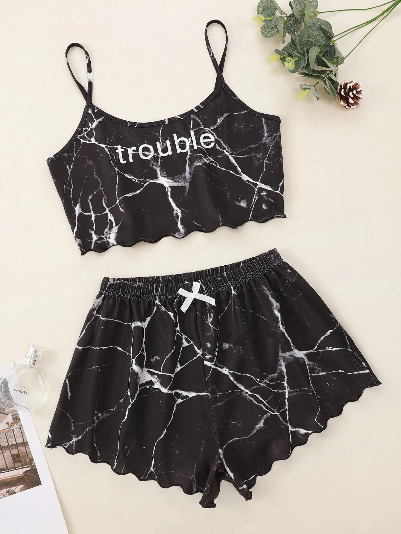 

Женский пижамный комплект, жилет без рукавов и шорты с эластичным поясом