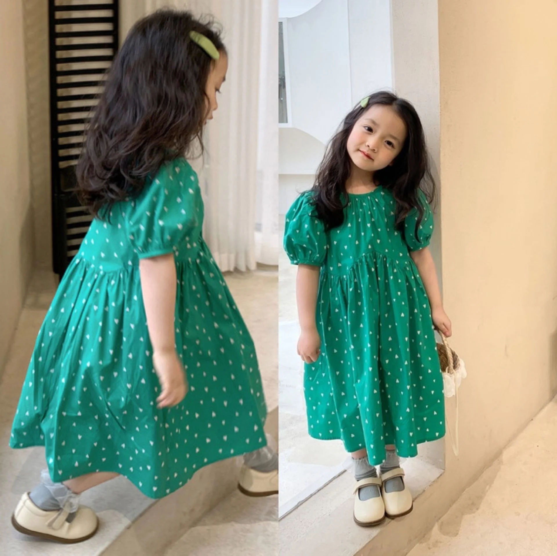 

Love Dress Summer Sweet Skirt Wear Children Clothing Little Girls Princess Elegant Kids Frocks