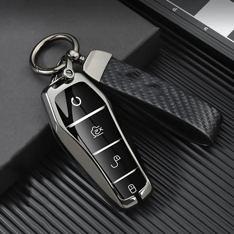 

Car Key Cover Smart Remote Key Case for BYD Tang DM 2018 Key Bag Auto Accessories Keychain Keyring Key Covers