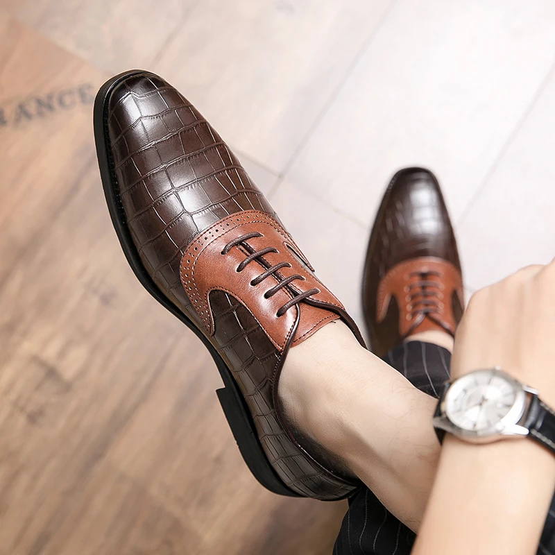 

Деловые кожаные Брендовые повседневные Лоферы оксфорды мужские классические деловые Свадебные дизайнерские черные коричневые туфли для мужчин офисная обувь на плоской подошве