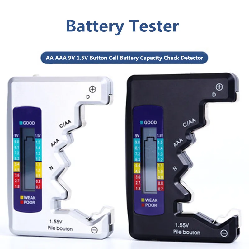 

Цифровой тестер батареи с ЖК-дисплеем C D N AA AAA 9 в 1,5 в, диагностический инструмент емкости аккумулятора