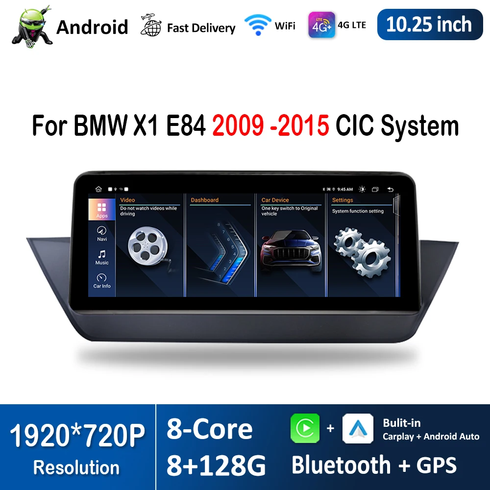 10 25-дюймовый для BMW X1 E84 2009-2015 CIC System 4G WiFi Android Автомобильный радиоприемник Видео
