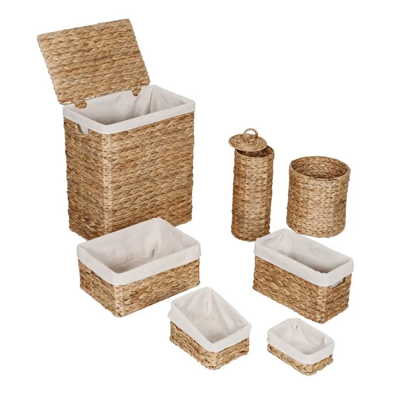

Honey-Can-Do 7Pc Water Hyacinth Combo Hamper Set