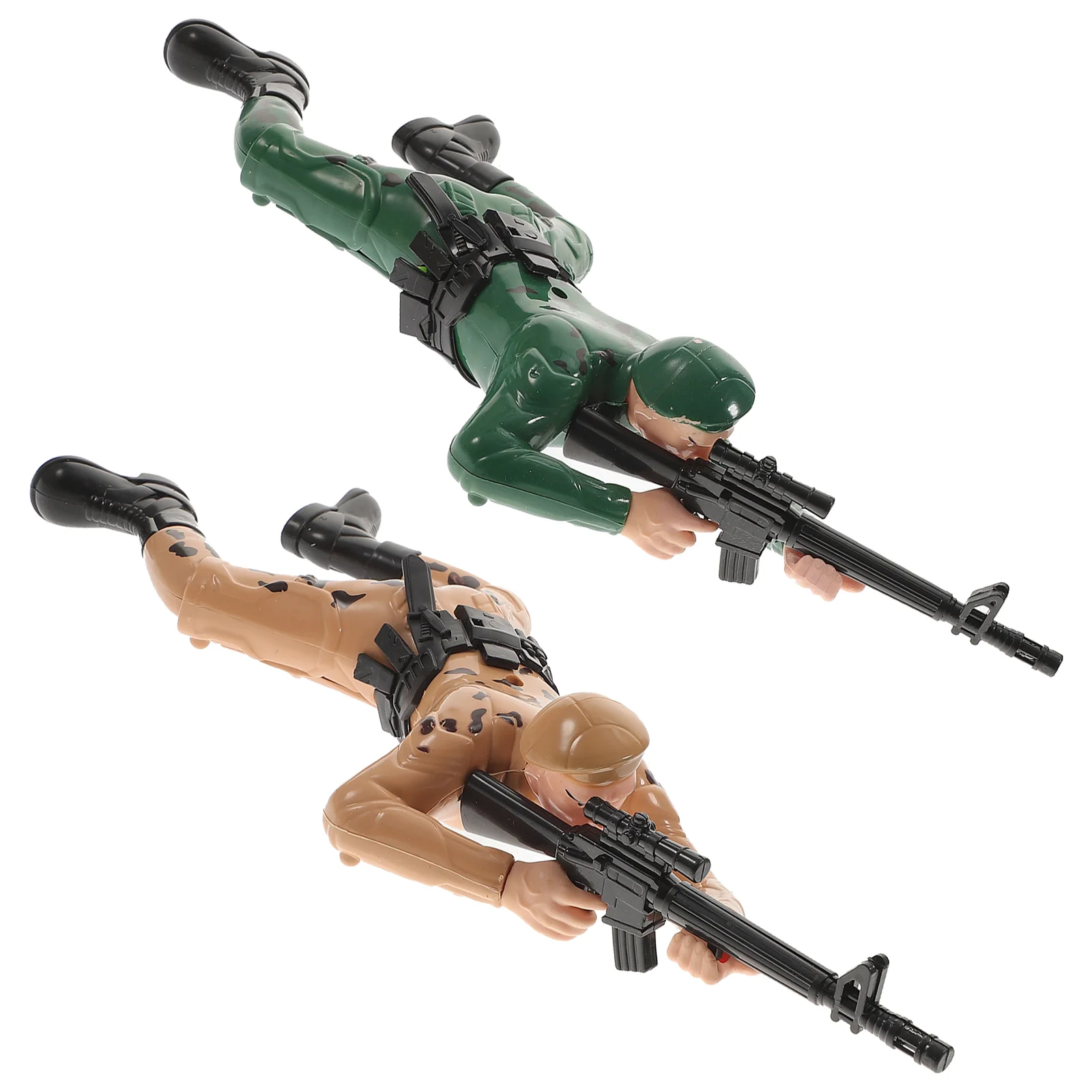 

2 Pcs Soldier Toy Toddler Electric Toys Action Figures Electronic Kids Playthings Educational Plastic