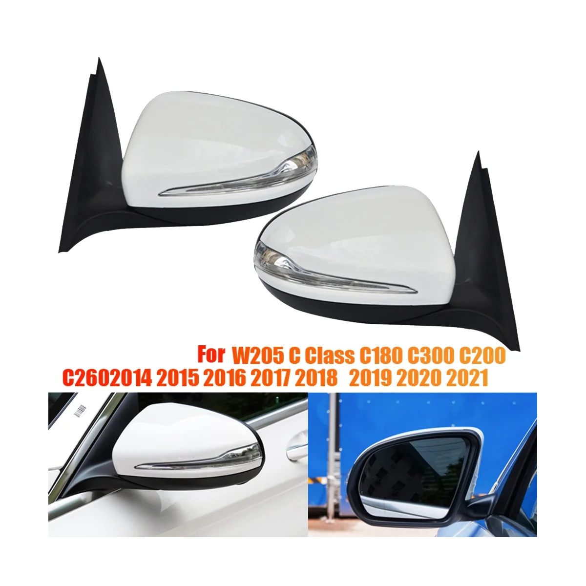 Складное зеркало заднего вида с левой стороной подогревом для Мерседес-Benz W205 C180