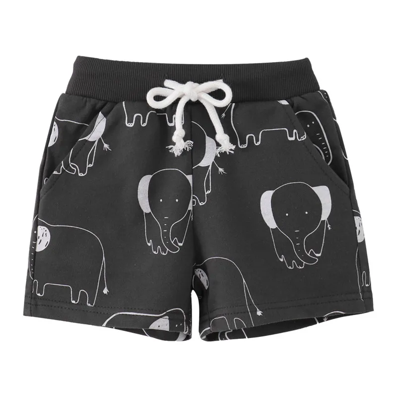 

Jumping Meters Summer Animals Print Drawstring Kids Shorts Cute Elephant Boys Girls Short Pants Baby Clothes Trousers Wear