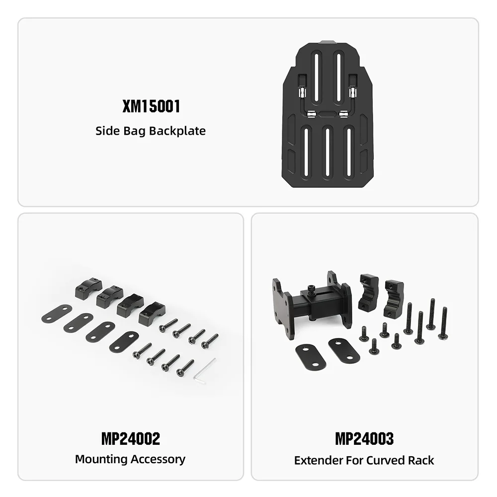 Фото Аксессуары для боковой сумки мотоцикла Rhinowalk для MJX2004 для установки сумки, чтобы поднять изогнутый удлинитель стойки, избегайте выхлопной трубы №2