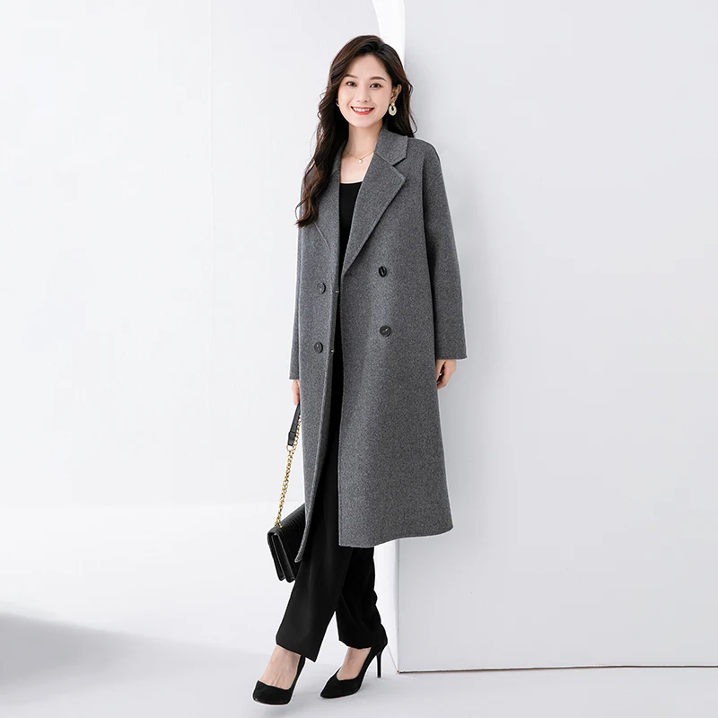 00 флисовая двубортная шерстяная куртка женская 2024 осень и зима новое теплое