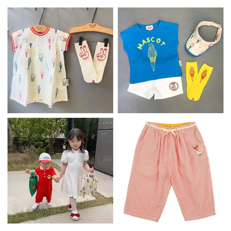 

Korean Brand Kids Clothes 2022 New Summer Boys T-Shirts Pants Cartoon Toddler Sweatshirt Girls Skirt Outfits Infant Baby Tees