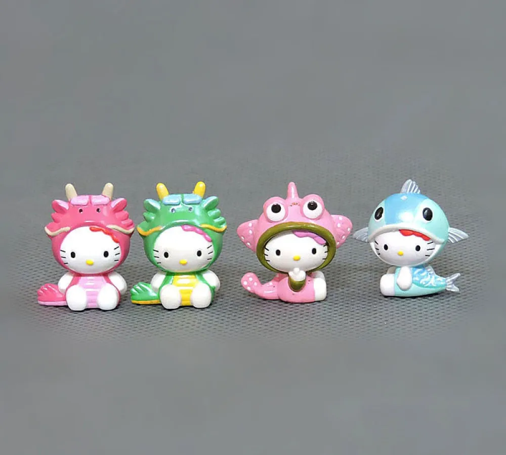 No Repeats 15-25 pcs Miniature Hello Kitty Dolls Figures for Family Kids Christmas Gift Playing Toys Mixed Seasons - купить по
