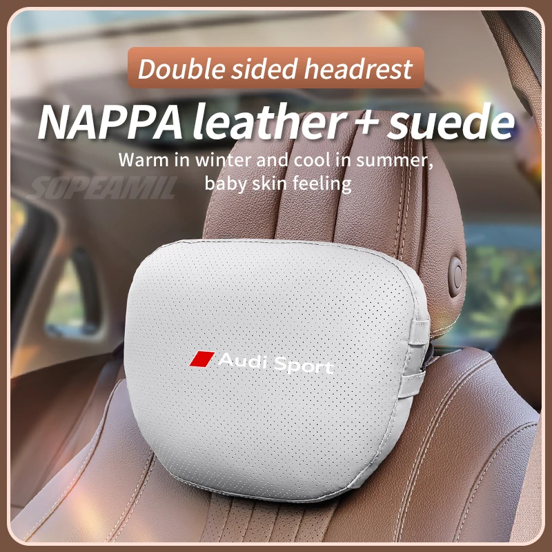 Audi Sport S3 S4 S5 S6 Q3 Q5 Q7 RS3 RS4 A3 A4 A5 A6 A7 Кожаный подголовник TT Автомобильный Поясная