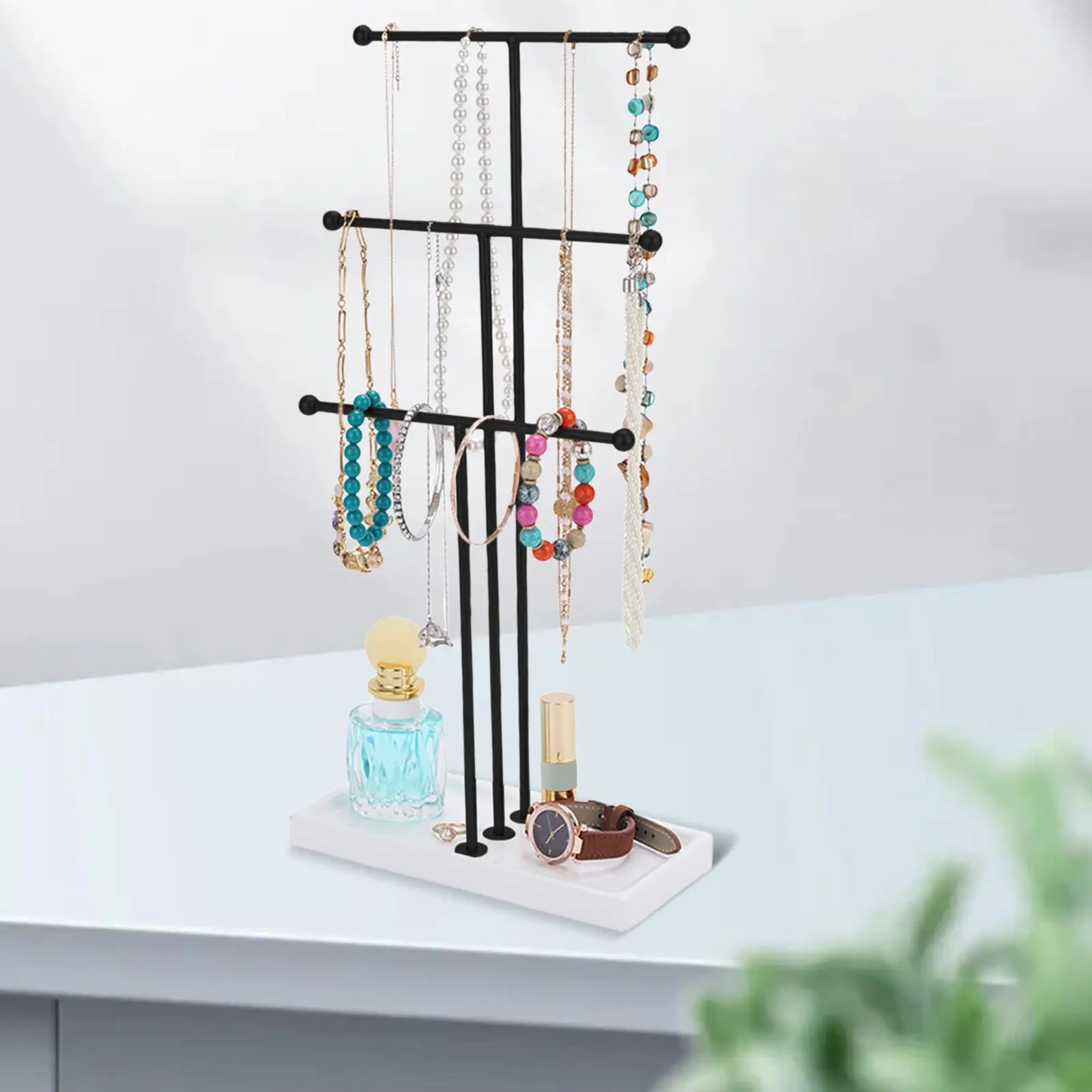 

3 Layer Jewelry Organizer Necklace Earrings Watch Bracelet Rack Home Decor