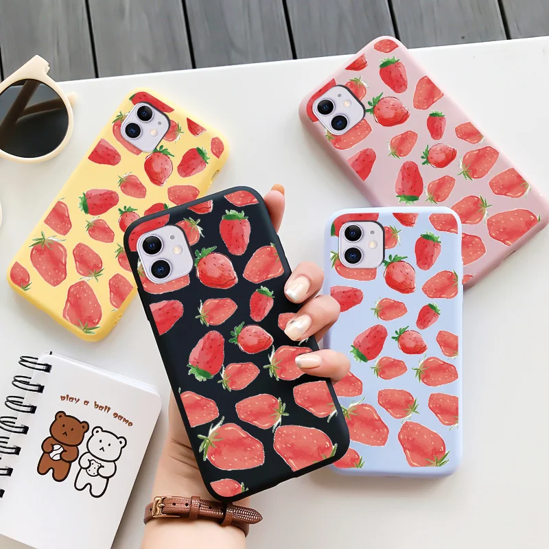 

For iPhone 11 12 13 Apple 4 5 6 7 8 Pro Plus MAX X XS XR Mini SE 2020 Case Fruit Candy Colors TPU Cover Silicone Soft Shell