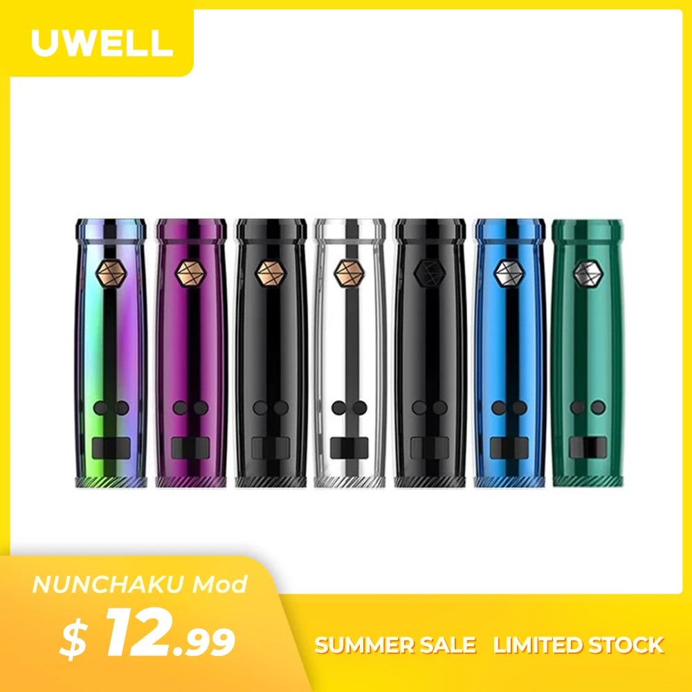 

Мод UWELL NUNCHAKU мощностью 5-80 Вт, с батареей 18650 или USB-зарядным устройством для набора электронных сигарет NUNCHAKU (без батареи)