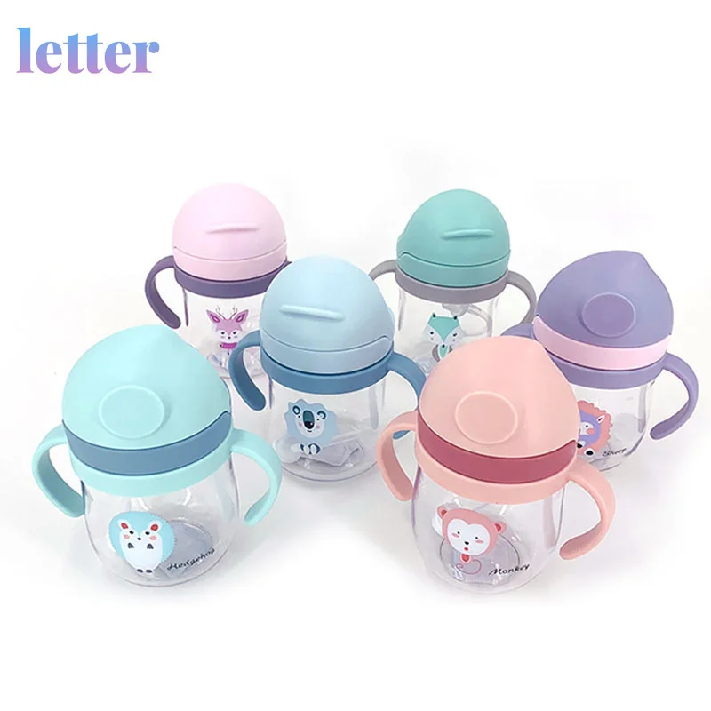 

250ml Baby Feeding Cup with Straw Children Learn Feeding Drinking Bottle Kids Training Cup With Straw Taza De Bebe New