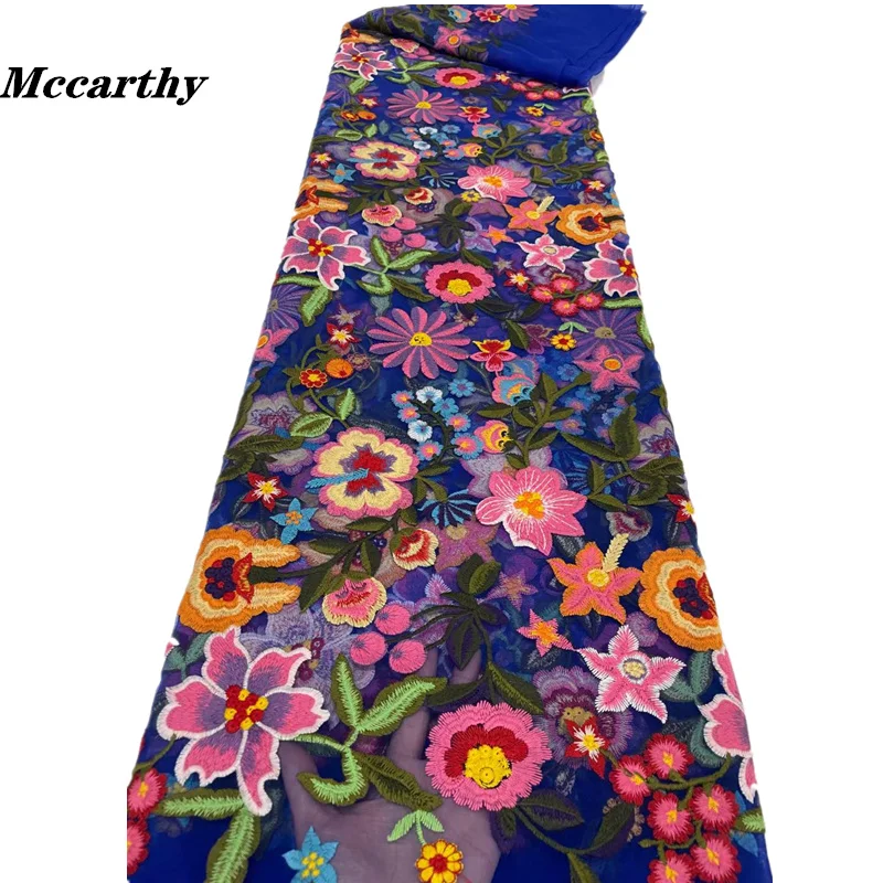 

French Lace Fabric 2022 High Quality Lace 3d Flowers Latest African Embroidery Tulle Lace Fabric Nigerian Lace For Wedding 5yard