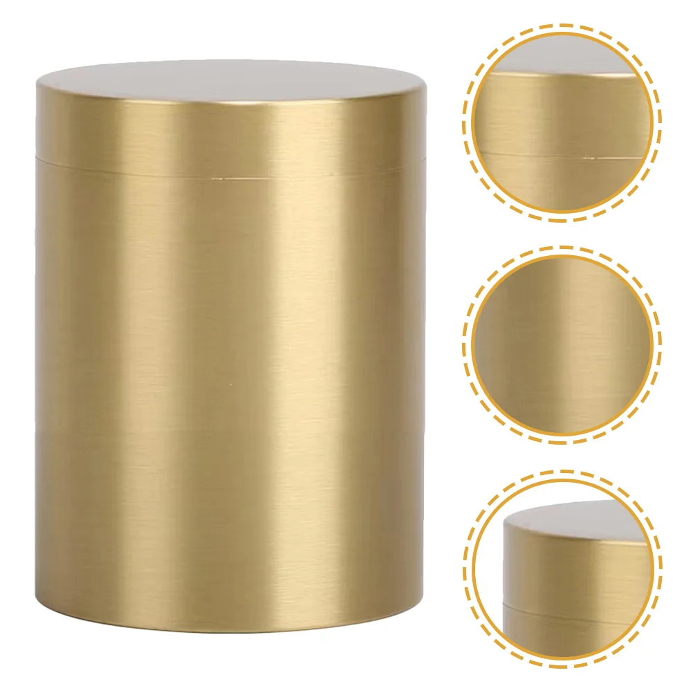 

Polished Tea Leaf Storage Jar Vintage Style Tea Canister Multi-use Coffee Bean Can Copper Canister