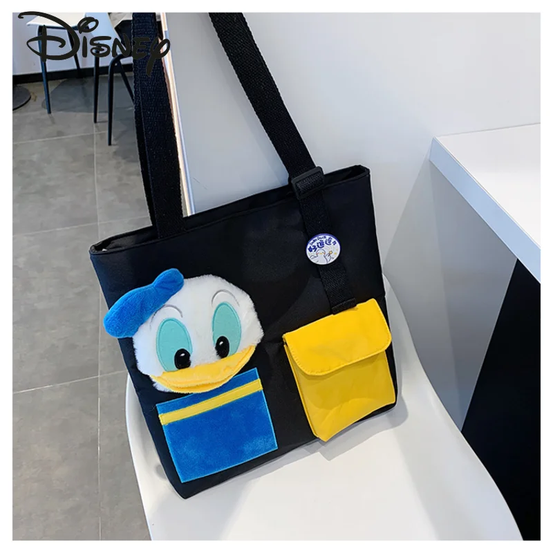 Disney Donald Duck Women's Bag Canvas Tote Bag Fashion Cute Student Shoulder Bag Multifunctional Large Capacity Women's Bag