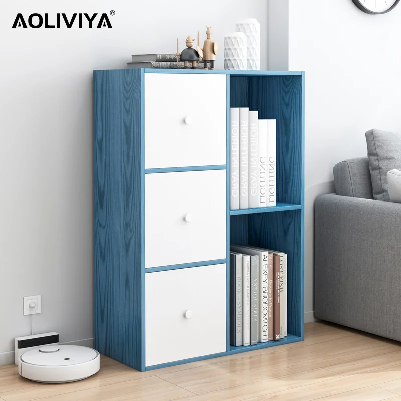 Книжная полка AOLIVIYA от пола до потолка простой современный шкафчик для хранения