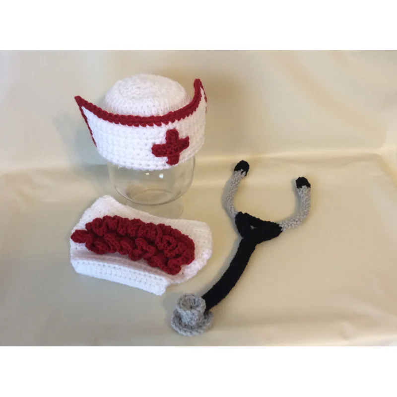 

Baby Photography Props Doctor Clothing Crochet Newborn Photo Studio Shooting Accessories Auxiliary Modeling Baby Photo Memorial