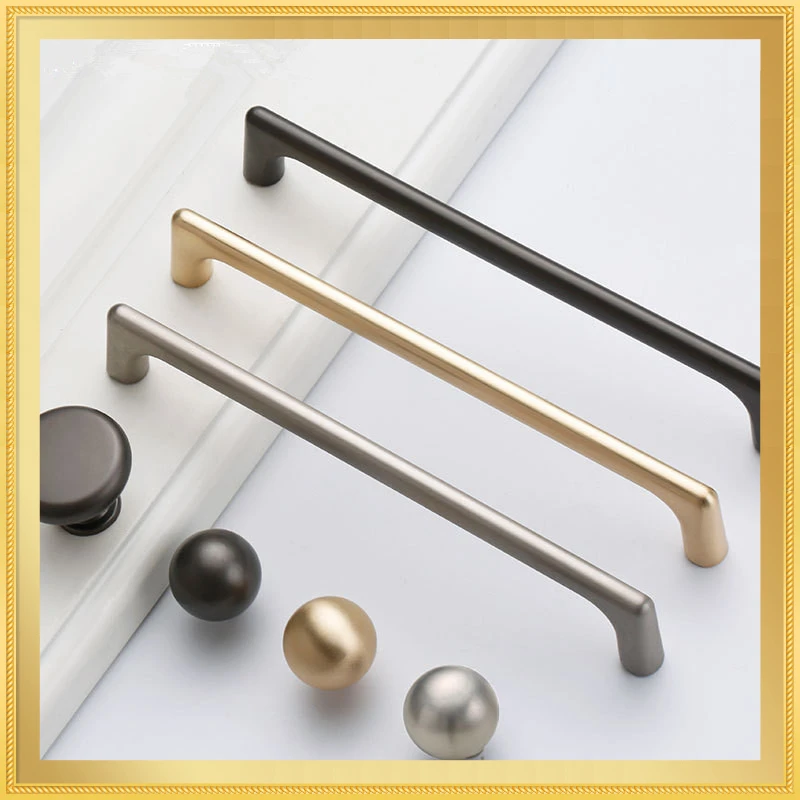 

Alloy Gold Furniture Handle Solid Cabinet Pulls Drawer Knobs Kitchen Door Cupboard Handle Pulls Modern Furniture Hardware