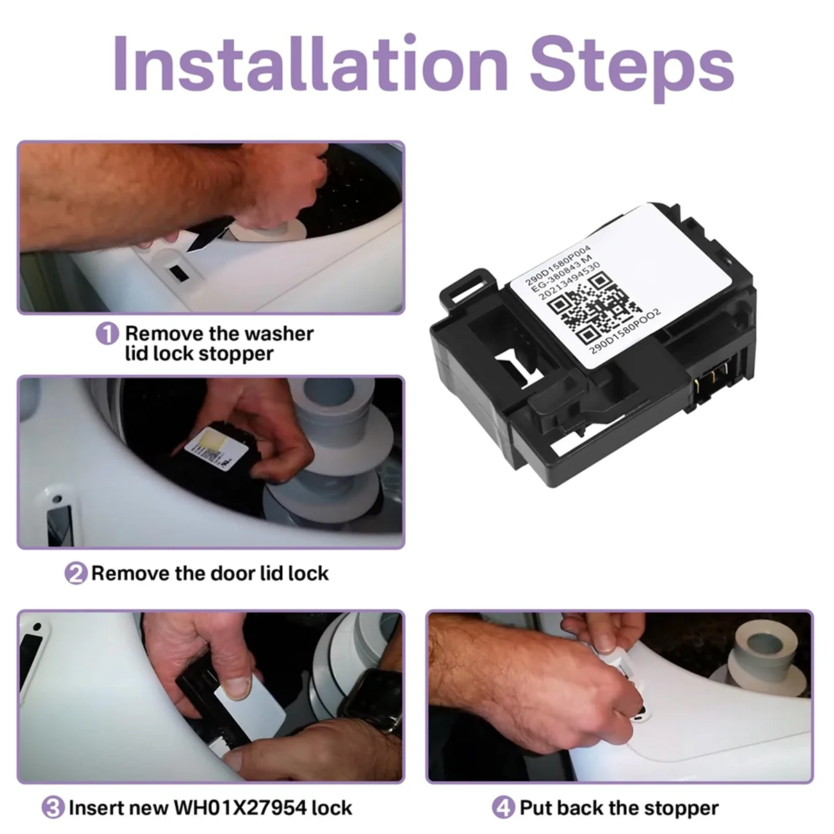 WH01X27954 Переключатель блокировки крышки стиральной машины часть 290D1580P004 для GE Hotpoint