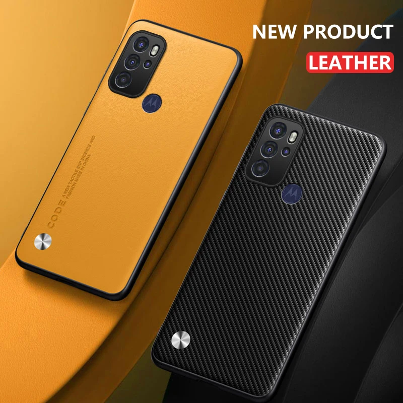 Кожаный чехол для Motorola Moto G60S матовый Силиконовый защитный из углеродного волокна