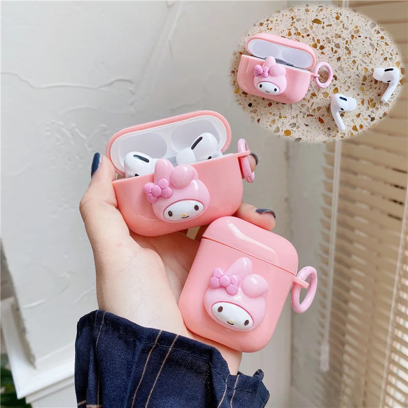 

Kawaii Sanrioed Mymelody Cartoon Cute Airpods 1/2 Pro 3 Accessories Silicone Sweet Earphone Case Soft Shell Anti-Drop Anime Toys