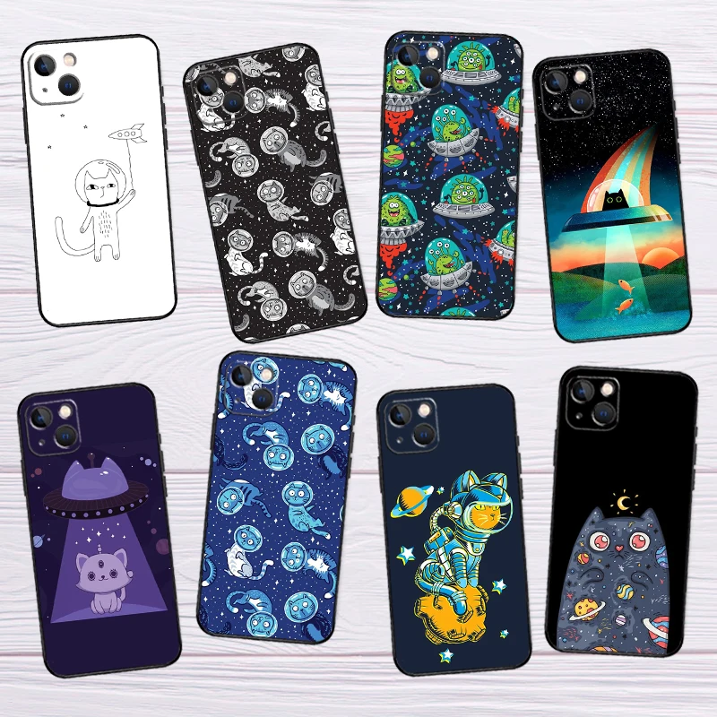 Чехол для телефона НЛО инопланетянин Кот Вселенная iPhone 14 11 12 13 Pro SE 2020 6 7 8 Plus X XR XS Max