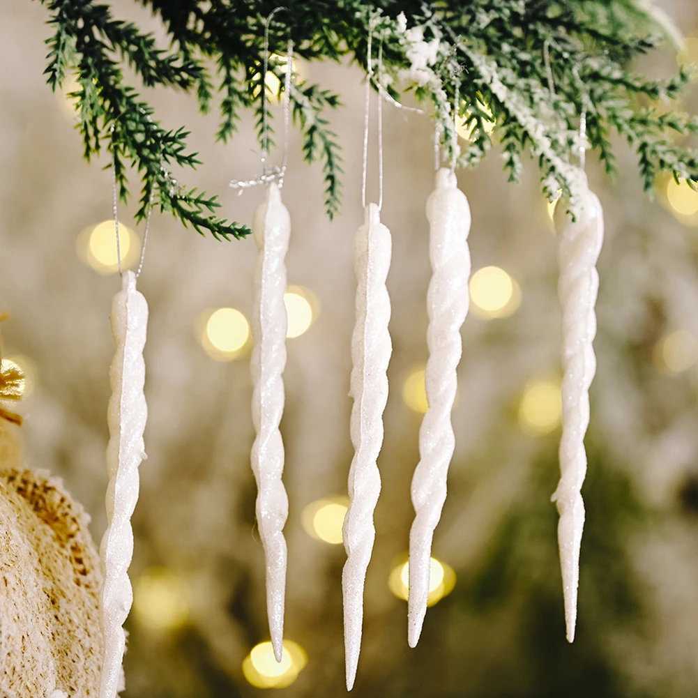 

5pcs Ice Stick Pendant Christmas Decorations Colorful Icicle Pendant 5pcs/bag Navidad Decoraciones Para El Hogar Christmas Decor