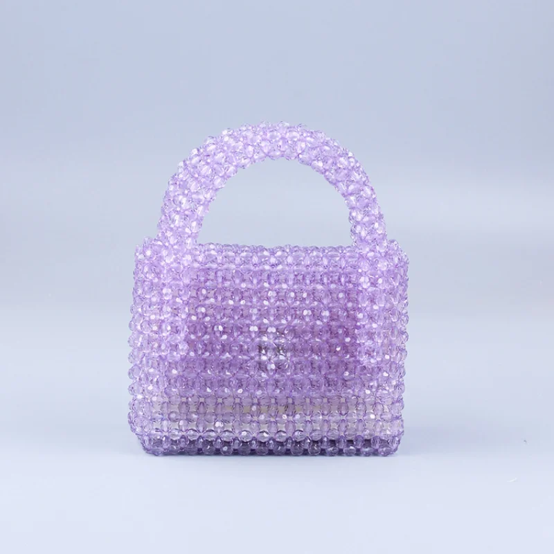 

Fashion Transparent Crystal Acrylic Beaded Handbag Design Handmade Women's Evening Bag Female Party Wedding Small Lipstick Bag