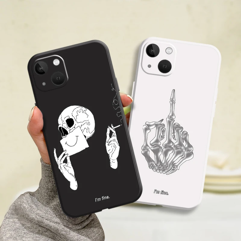 

iPhone Case For iPhone 13 11 12 Xr 6s 12 2020 SE Plus 8 6 XR Xs Mini 7 Max X ProMax Stylish Skeleton Covers Fundas Cute Pixel
