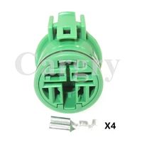 1 set 4p automobile high power wiring socket car modification connector accessories green auto adapter