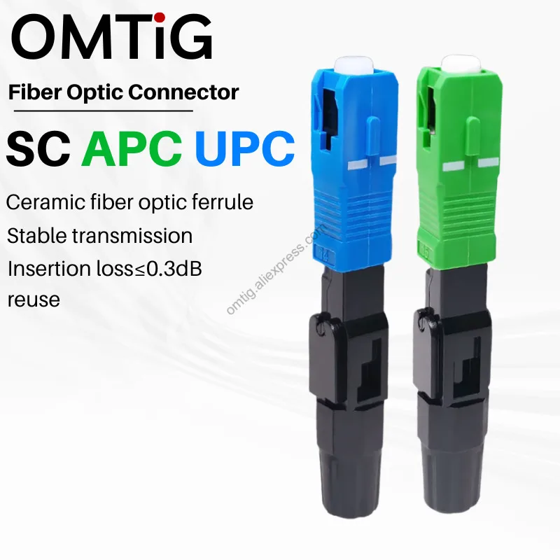 50/100/200PCS SC APC FTTH Fiber Optic Quick Connector SC UPC Fiber Optic Single-mode Fast Connector Lowest Price Free Shipping