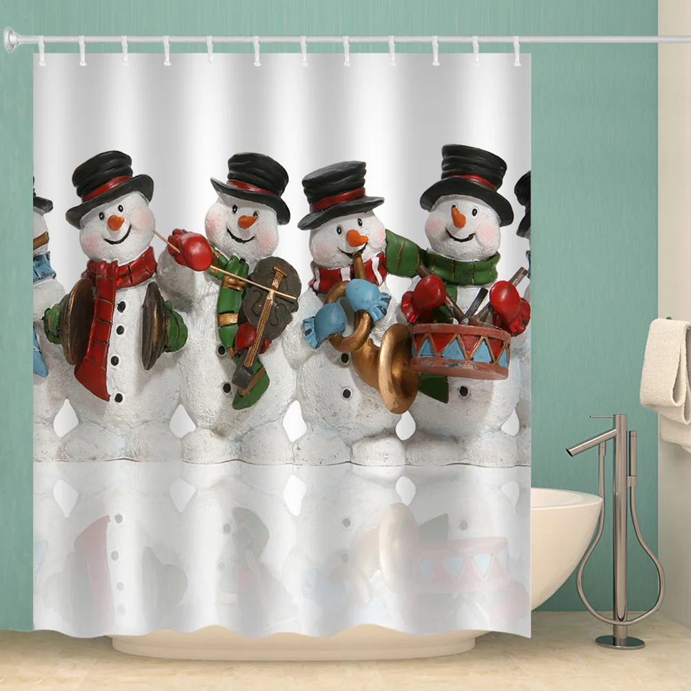 

1PC Mildewproof Curtain Theme Graphics Design Bathtub Curtain Bathroom Curtain with Rings