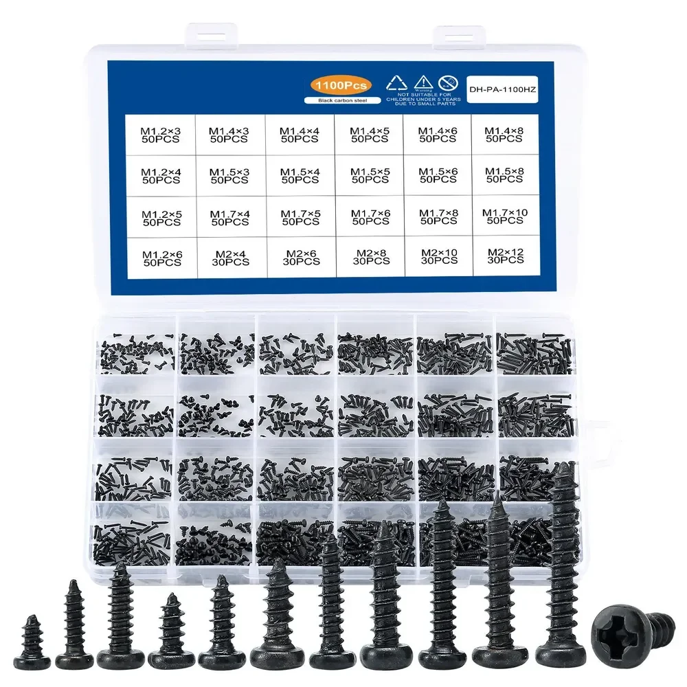 Набор мини-винтов Phillips из углеродистой стали для ремонта электроники