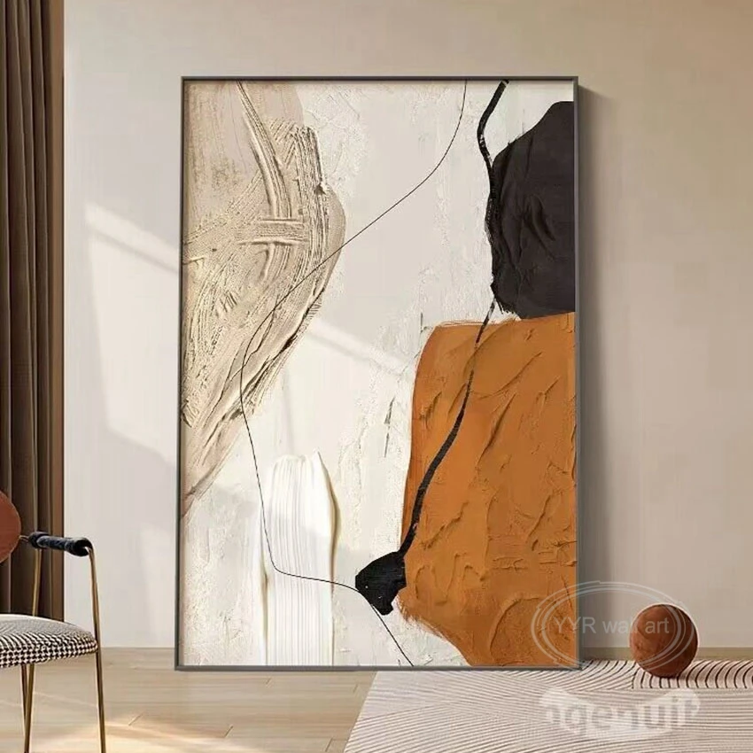 

Nordic Modern Abstract Color Matching Thick Oil Handmade Oil Painting For Home Decoration Bedroom Dining Room Living Room Mural